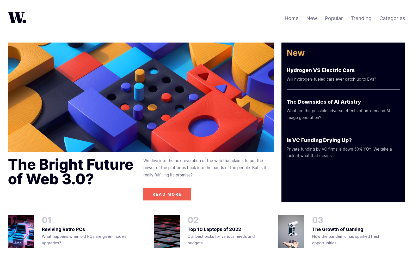 Image of web page W.