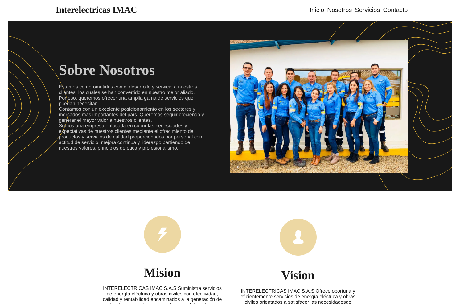 Image of web page interelectricas IMAC